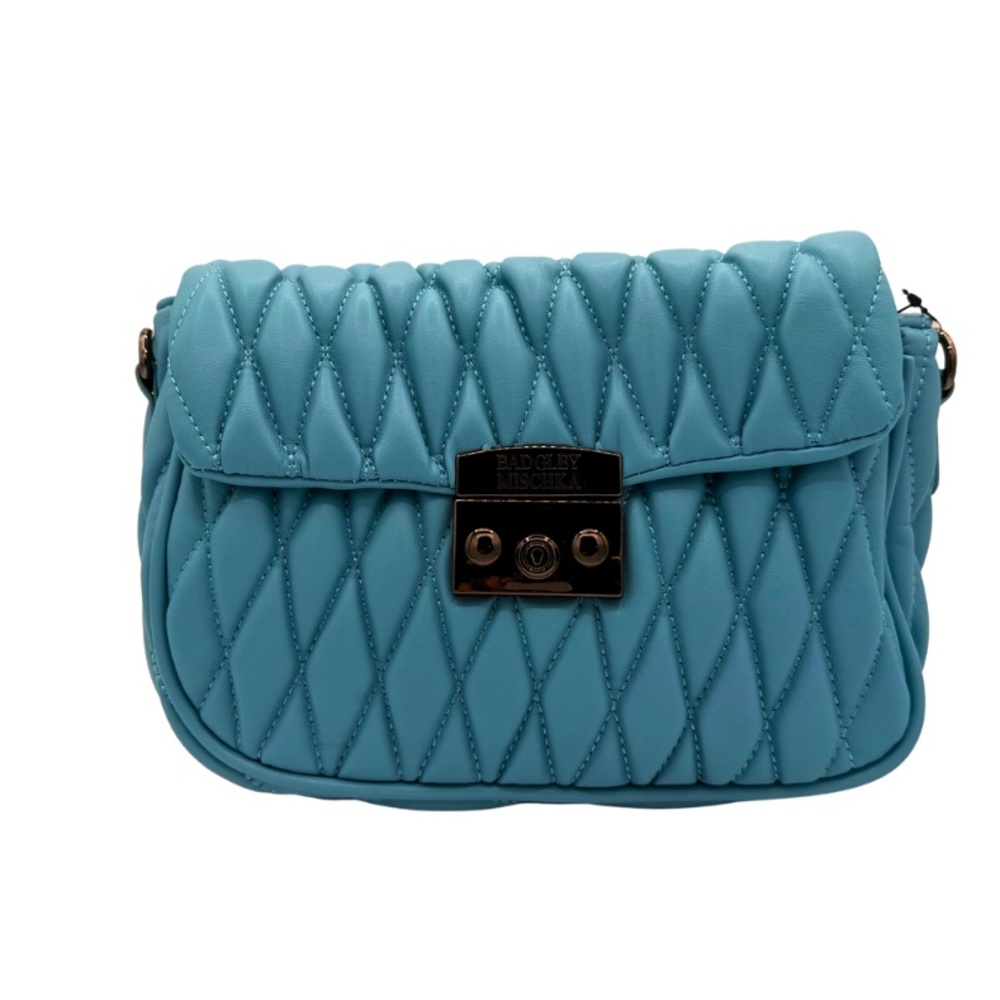 Badgley Mischka Blue Quilted Crossbody Bag - Picture 2 of 6